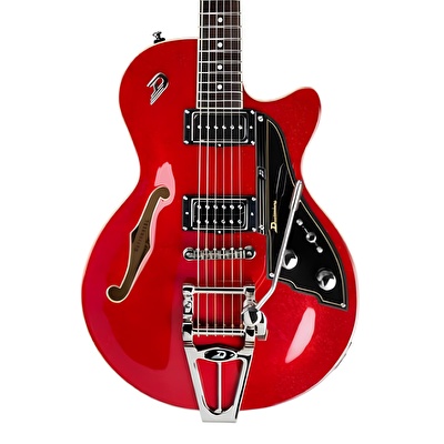 Duesenberg Starplayer TV Semi-Hollow HB P90 Red-Sparkle Case Dahil Elektro Gitar
